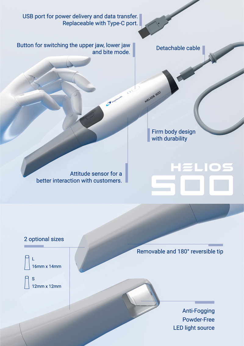 Helios 500 zobu intraorālais skeneris 