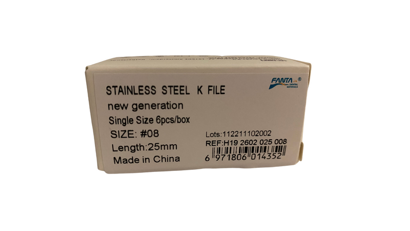 STAINLESS STEEL TIGER K FILE 6pcs/box, Capsule Box - Dentsupply SIA