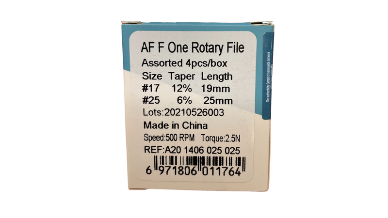 AF F ONE ROTARY FILE SINGLE SYSTEM Assorted, 4pcs/box, Wing Box - Dentsupply SIA