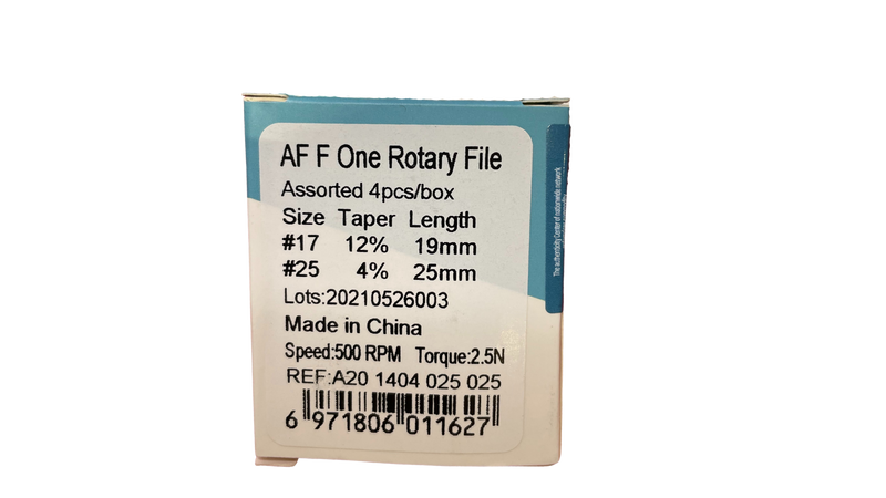 AF F ONE ROTARY FILE SINGLE SYSTEM Assorted, 4pcs/box, Wing Box - Dentsupply SIA